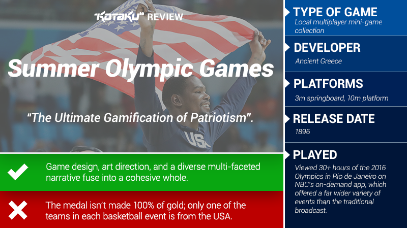 Illustration for article titled The Olympic Summer Games: The Kotaku Review